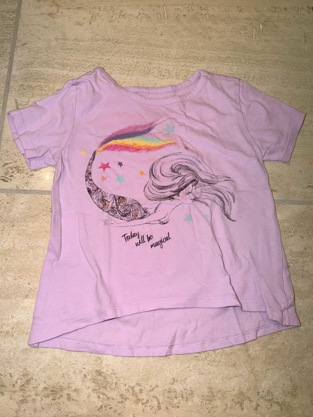Disney Girls Light Purple Mermaid Graphic Tee